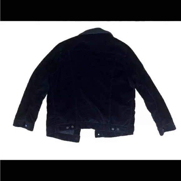 Levi's Black Corduroy Sherpa Lined Trucker Jacket Mens XL - Picture 7 of 12